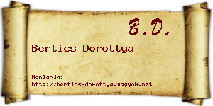 Bertics Dorottya névjegykártya
